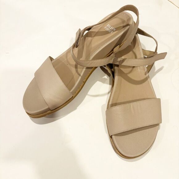 Eileen Fisher Demo Sandals Size 9 Nude Leather $148.00 - Picture 6 of 9